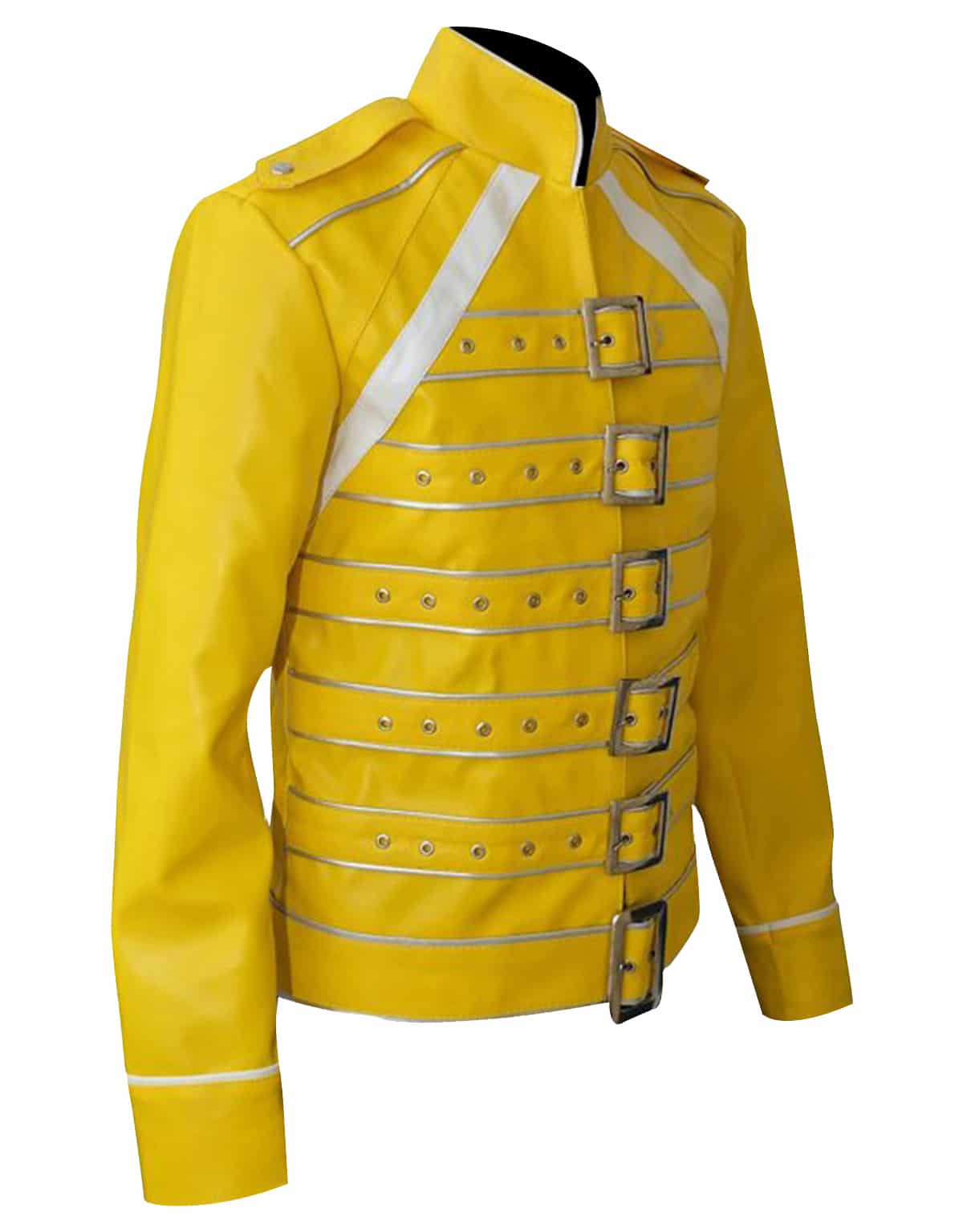 Freddie Mercury Yellow Concert Queen Wembley Faux Leather Jacket men 