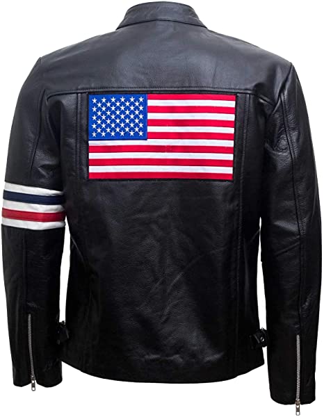 Men's American Flag Leather Jacket - Hi5Jackets