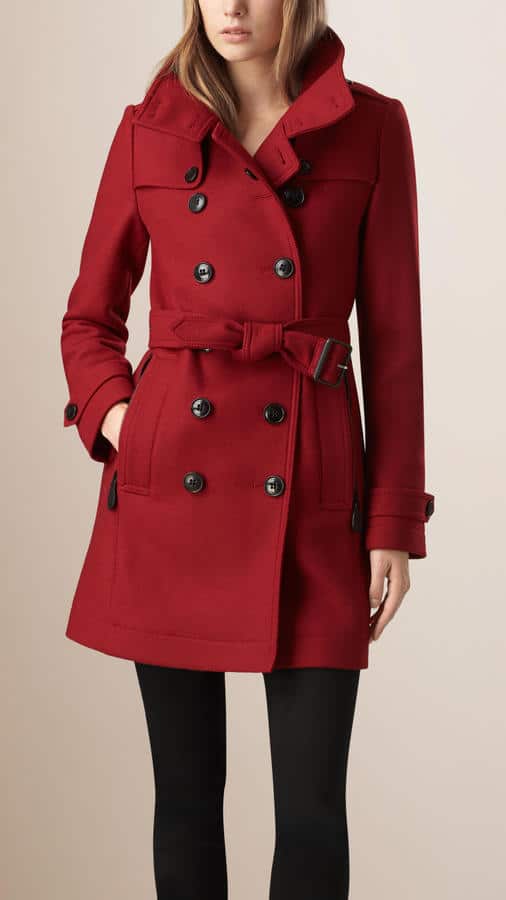 Women's Red Wool Coat - Hi5Jackets